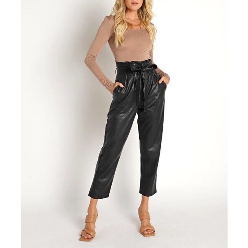 Commando Faux Leather Paper Bag‎ Pants, Black NWT SZ L